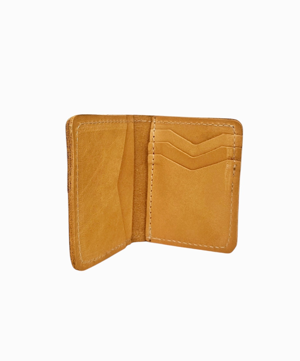 Leather bifold wallet honey color