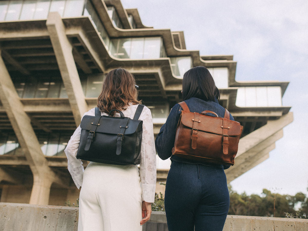 Luxury leather backpack for women that converts to a crossbody bag