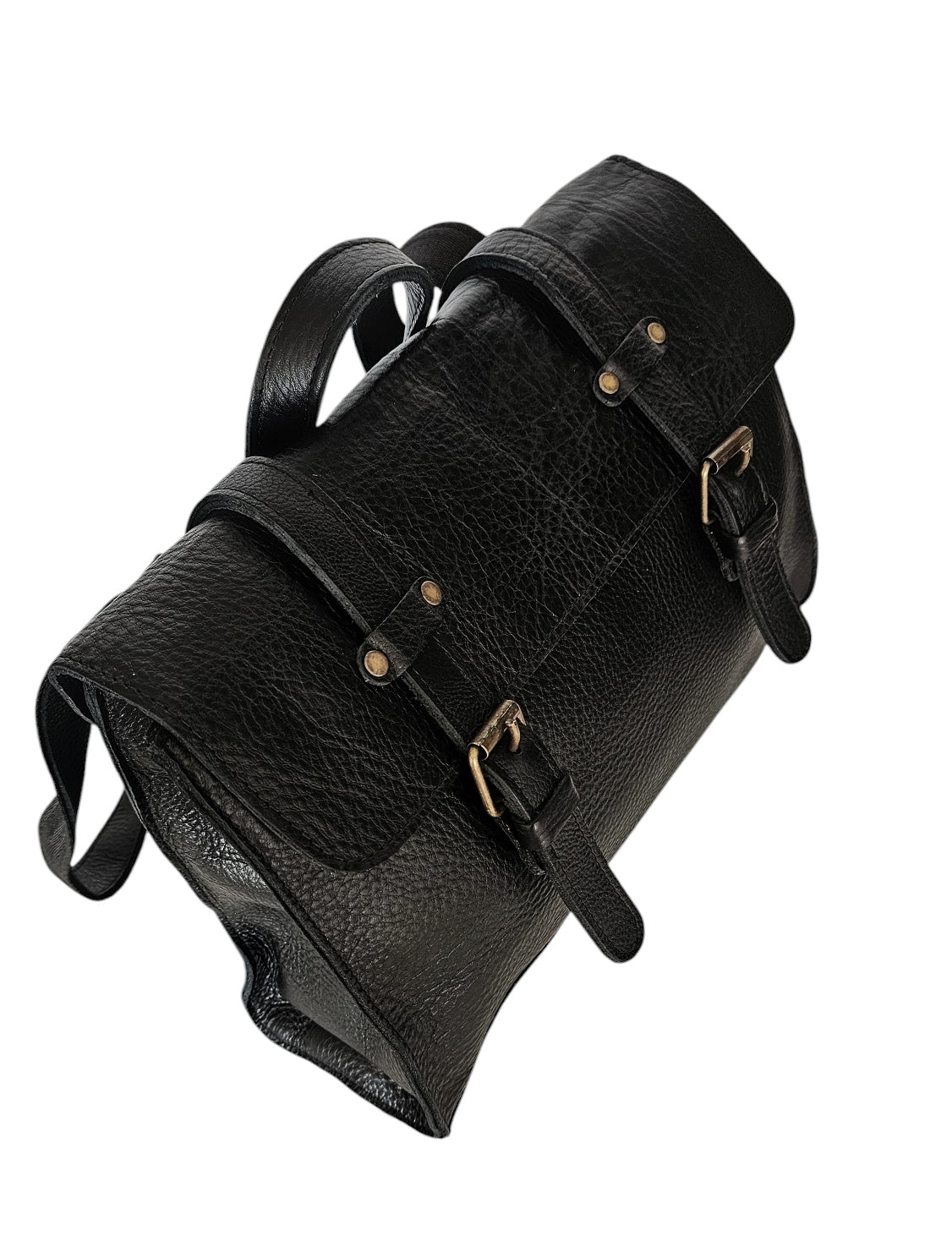 Minimalist leather crossbody backpack made 100% leather