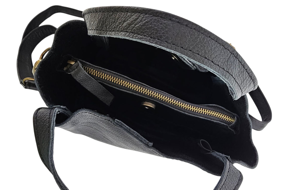 Aveline Crossbody Bag – Black by MBH Leather, product view 4
