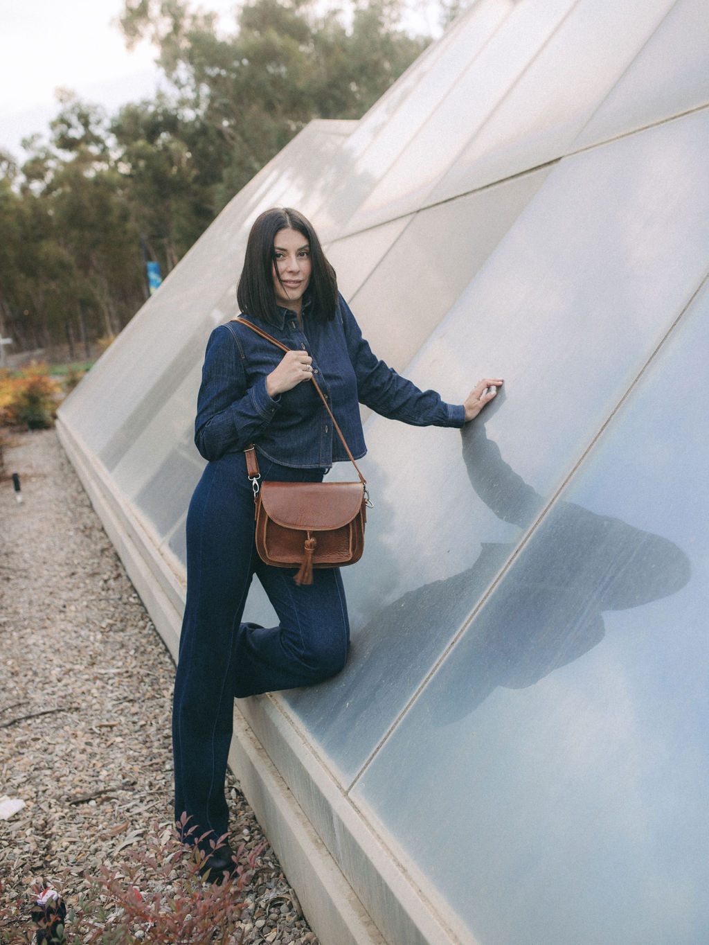 Lunetta Crossbody Bag -Merlot by MBH Leather, product view 1