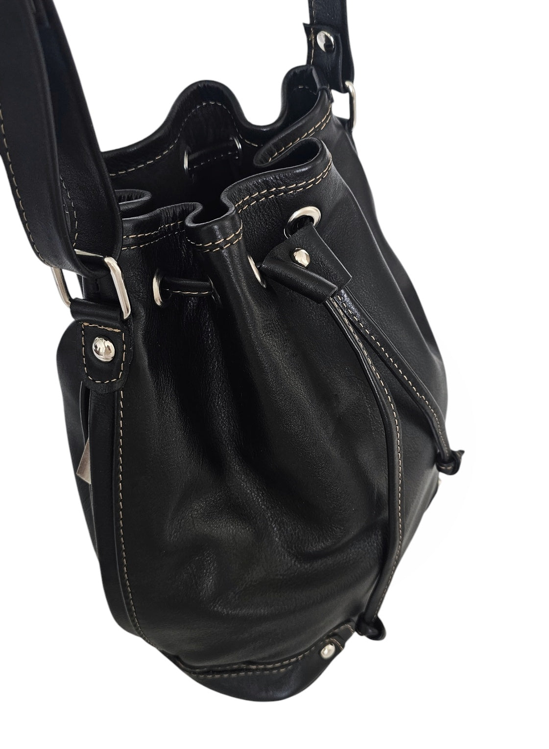 Mare Bucket Bag – Black by MBH Leather, product view 6