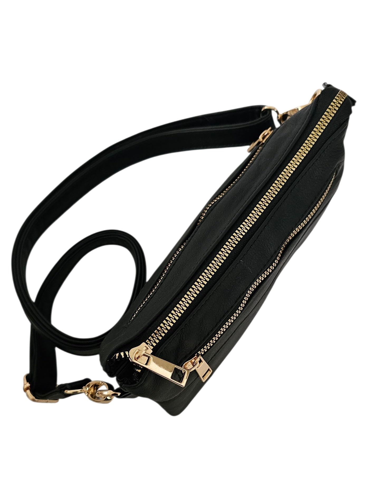 Nova Crossbody Bag - Black by MBH Leather, product view 2