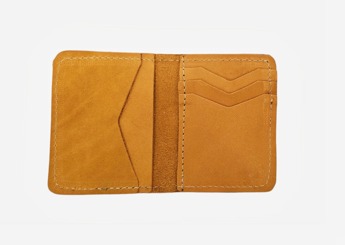 Leather bifold wallet honey