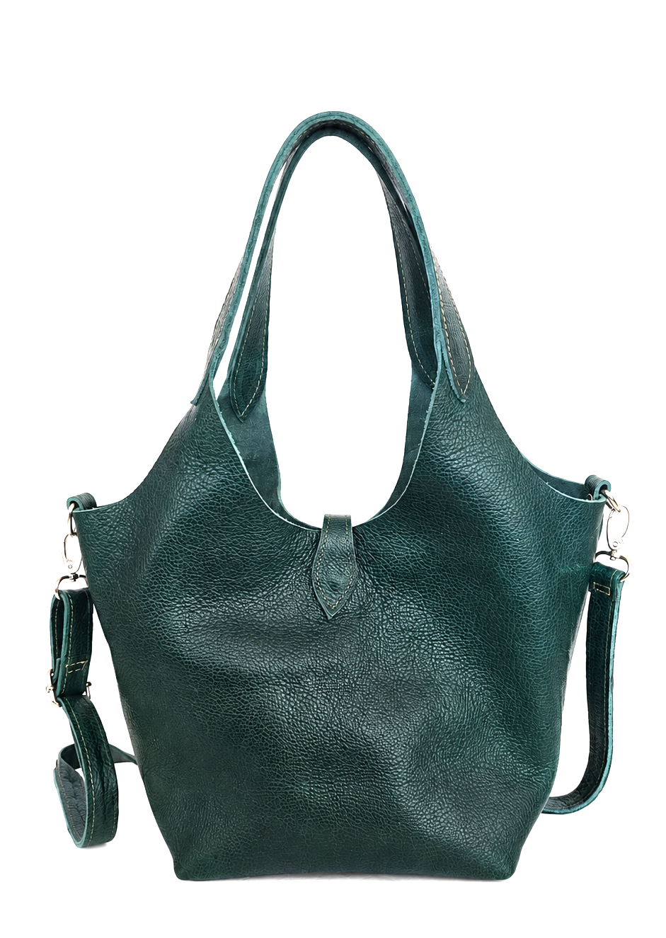 The All-Day Convertible Bag- Green by MBH Leather, product view 1