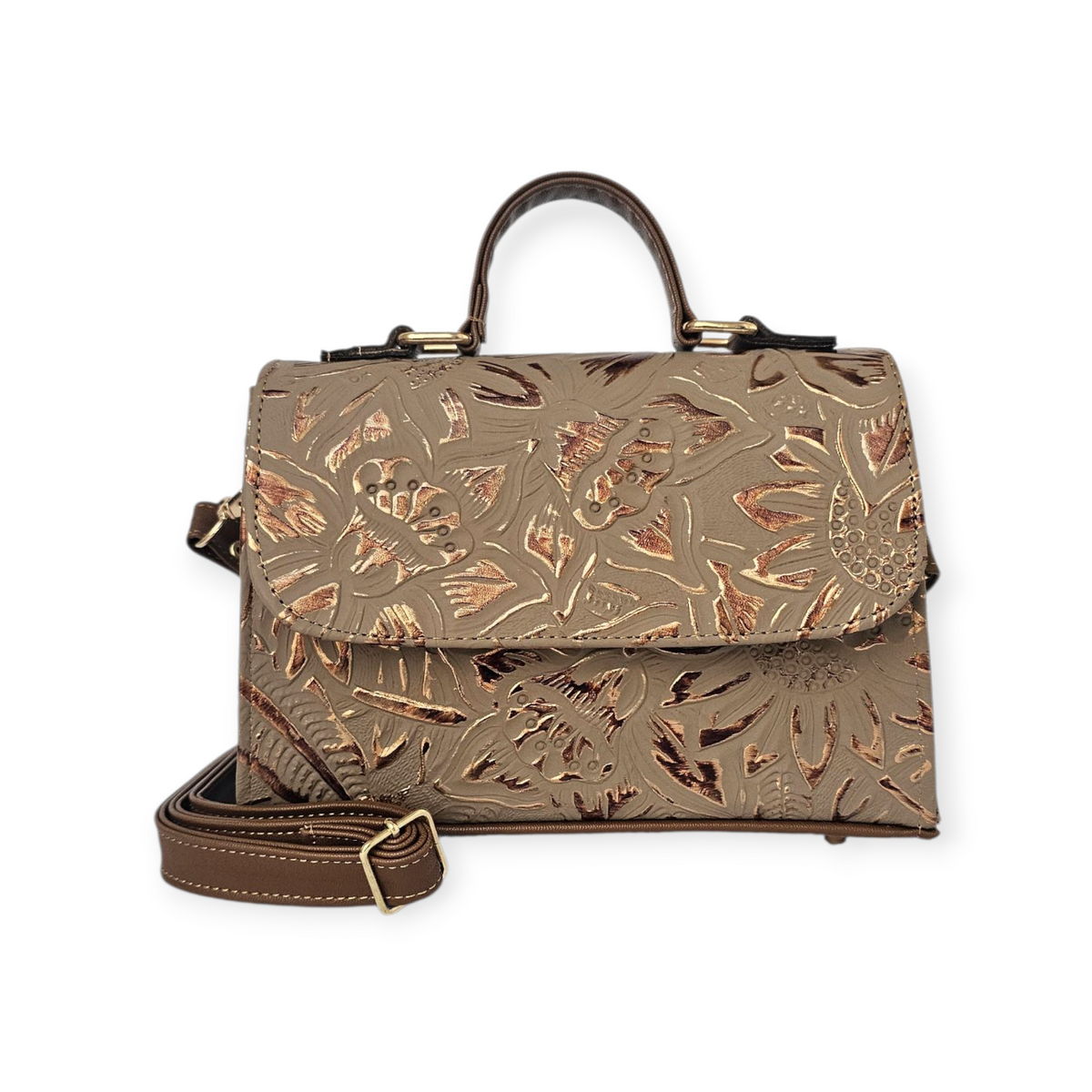 The Artisanal Crossbody Bag - Brown by MBH Leather, product view 2