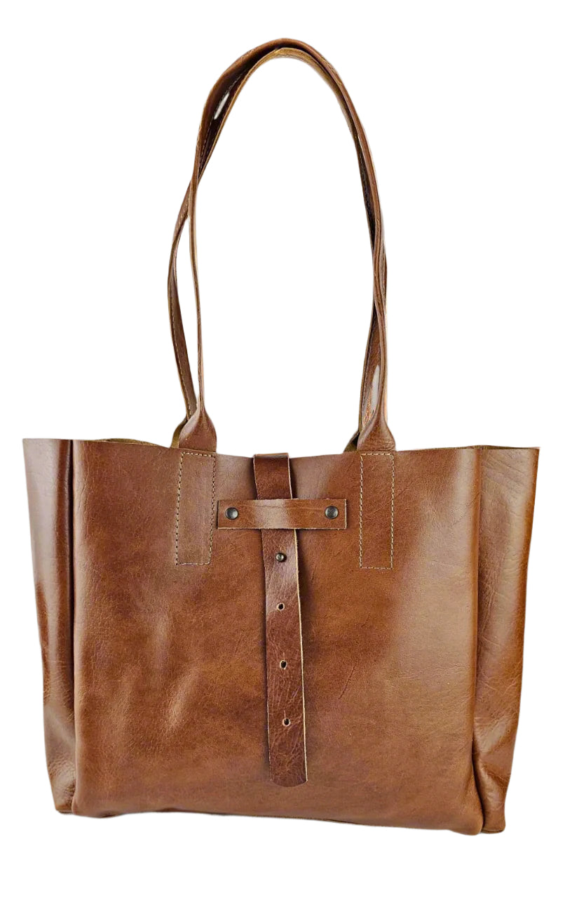 The Elara Leather Tote Bag – Brown by MBH Leather
