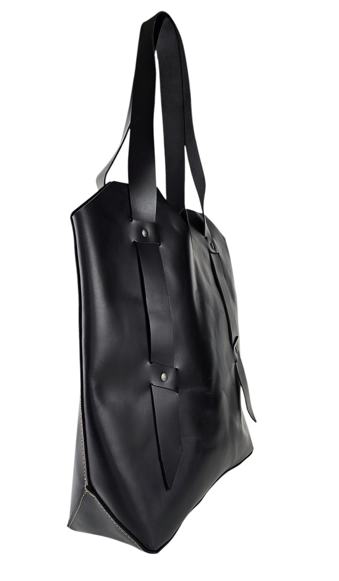 leather tote bag in black color luxury style