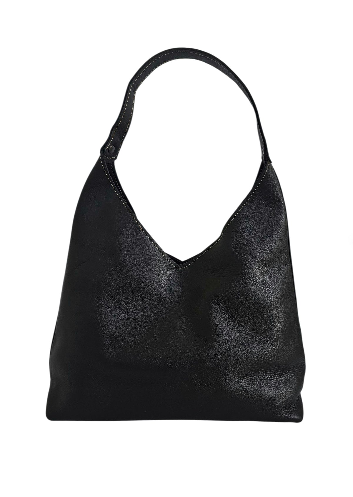 The Verona Classic Leather Shoulder Bag – Black by MBH Leather