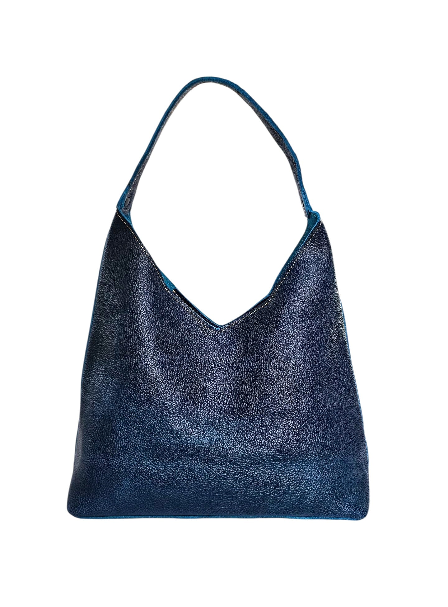 The Verona Classic Shoulder Bag - Indigo by MBH Leather, product view 1