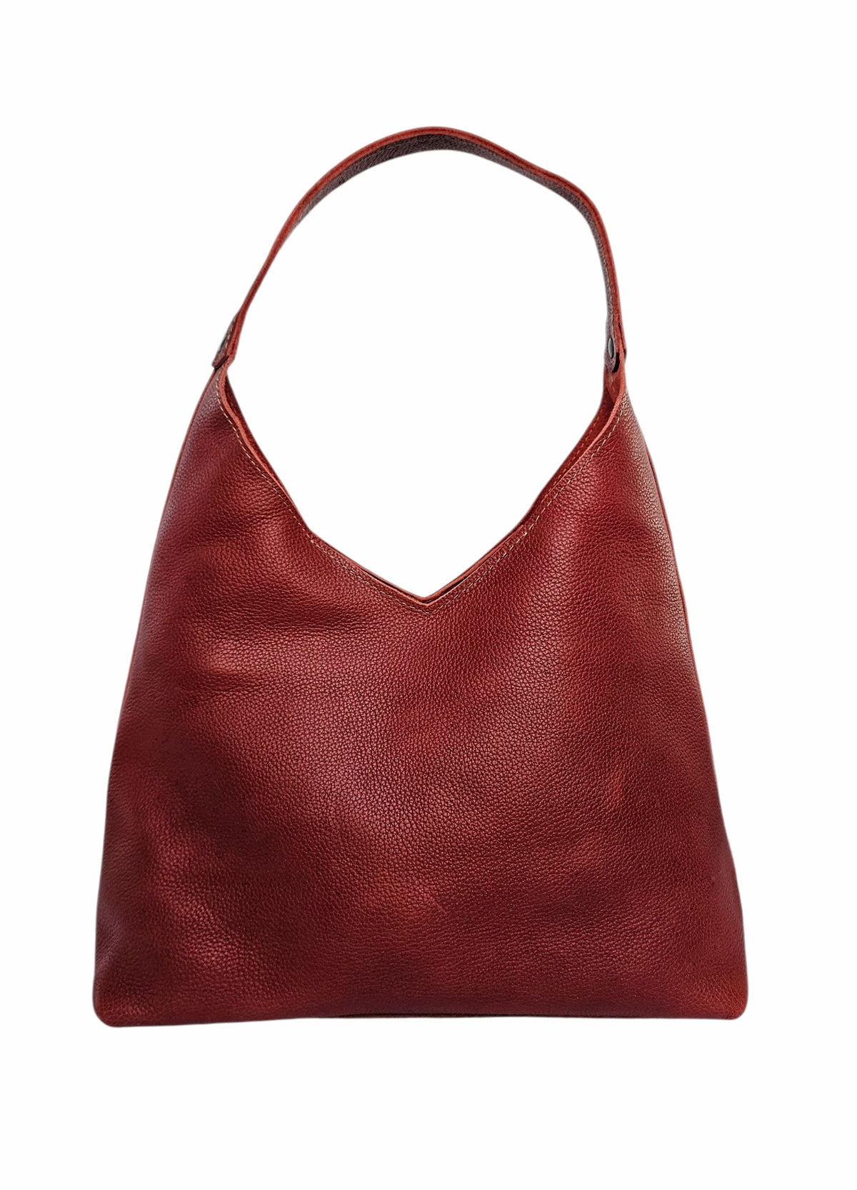 The Verona Classic Leather Shoulder Bag – Mahogany by MBH Leather