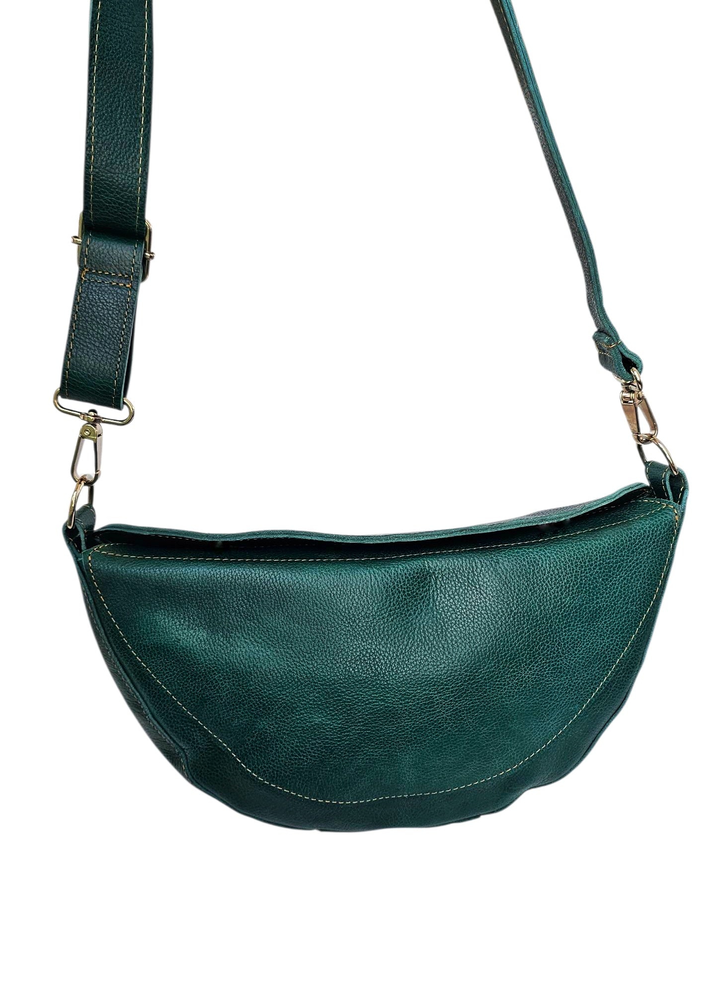 the best luna leather crossbody in green color