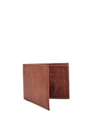 Leather bifold men wallet brown