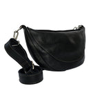 MBH Leather Luna crossbody in color Black with detachable strap 