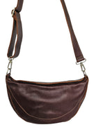 MBH Luna leather crossbody bag in color brown with adjustable strap
