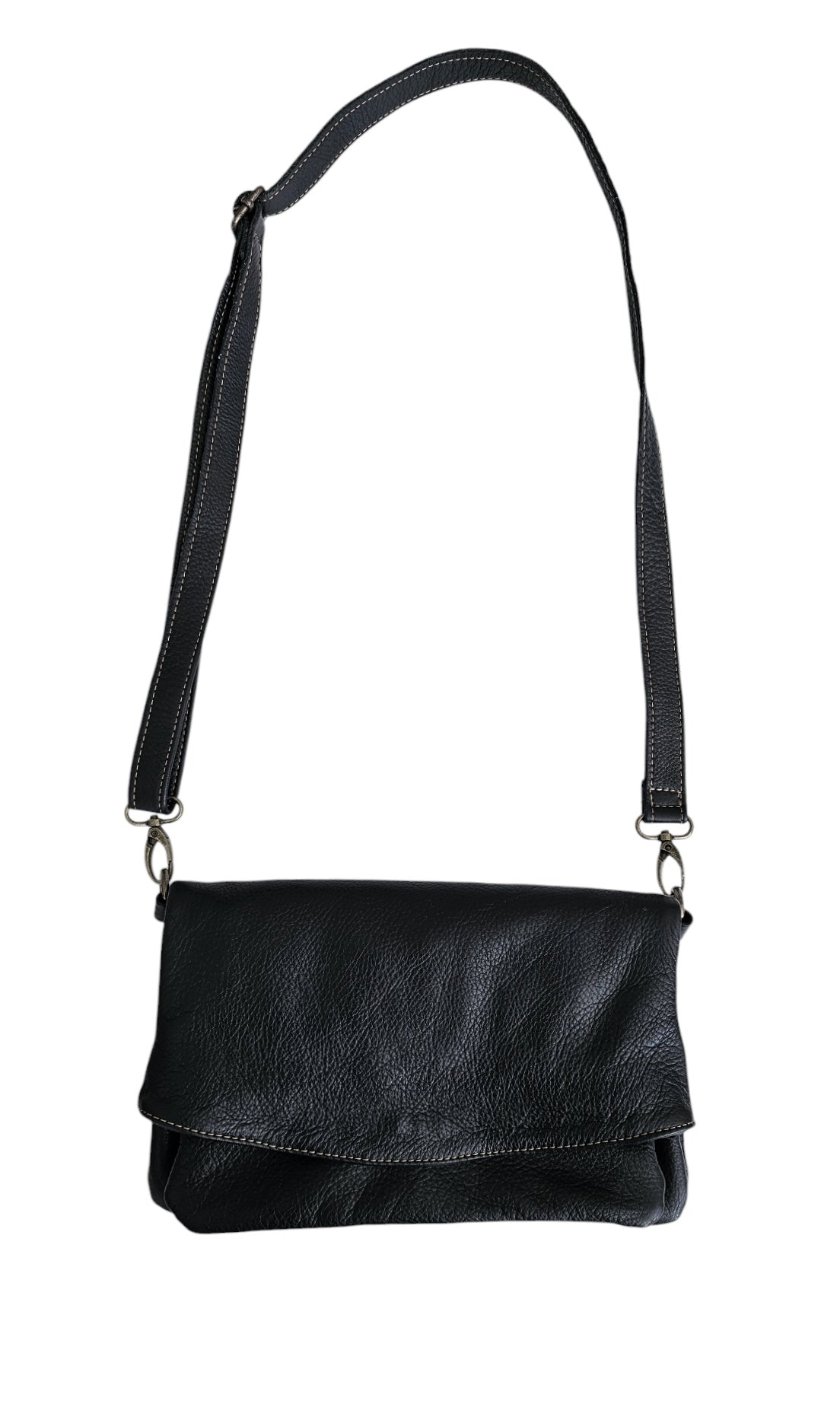 Soft leather crossbody back in black 