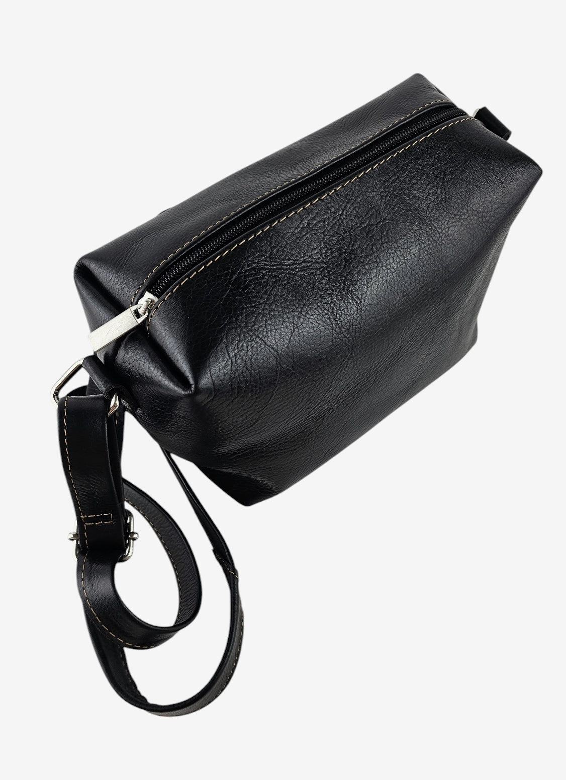 black leather crossbody bag for women