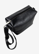 black leather crossbody bag for women