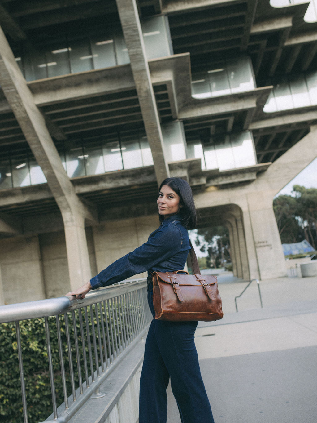 Convertible Leather Backpack & Crossbody Bag - Chestnut