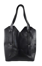 large black leather tote bag for women