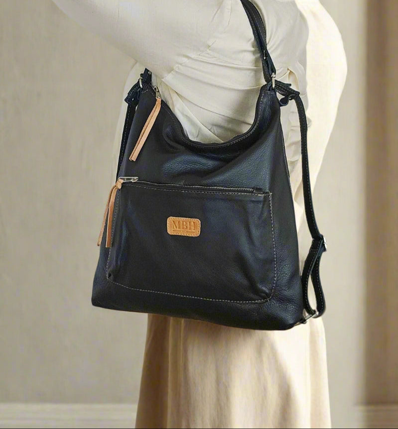 leather black tote bag