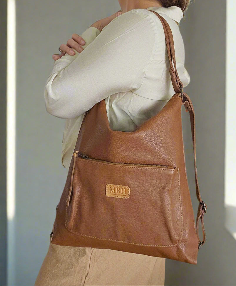 leather brown tote bag