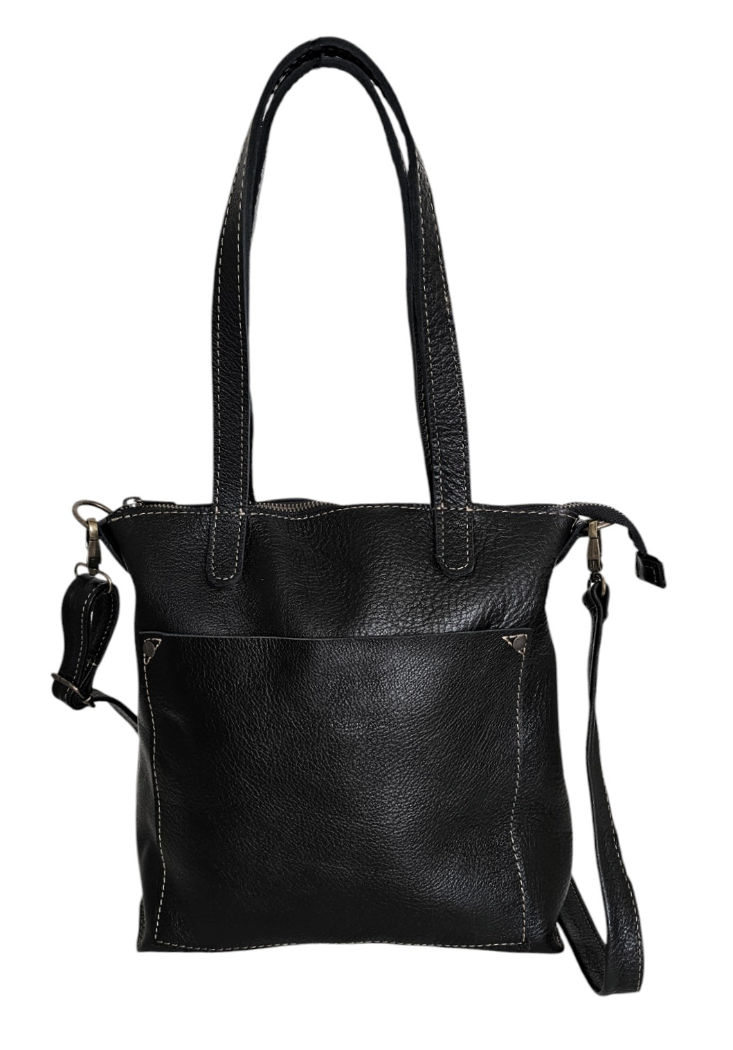 Amara Crossbody Tote Bag - Black by MBH Leather, product view 1
