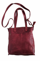 Amara Crossbody Tote Bag - Red by MBH Leather, product view 2