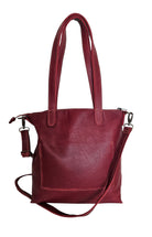 Amara Crossbody Tote Bag - Red by MBH Leather, product view 4