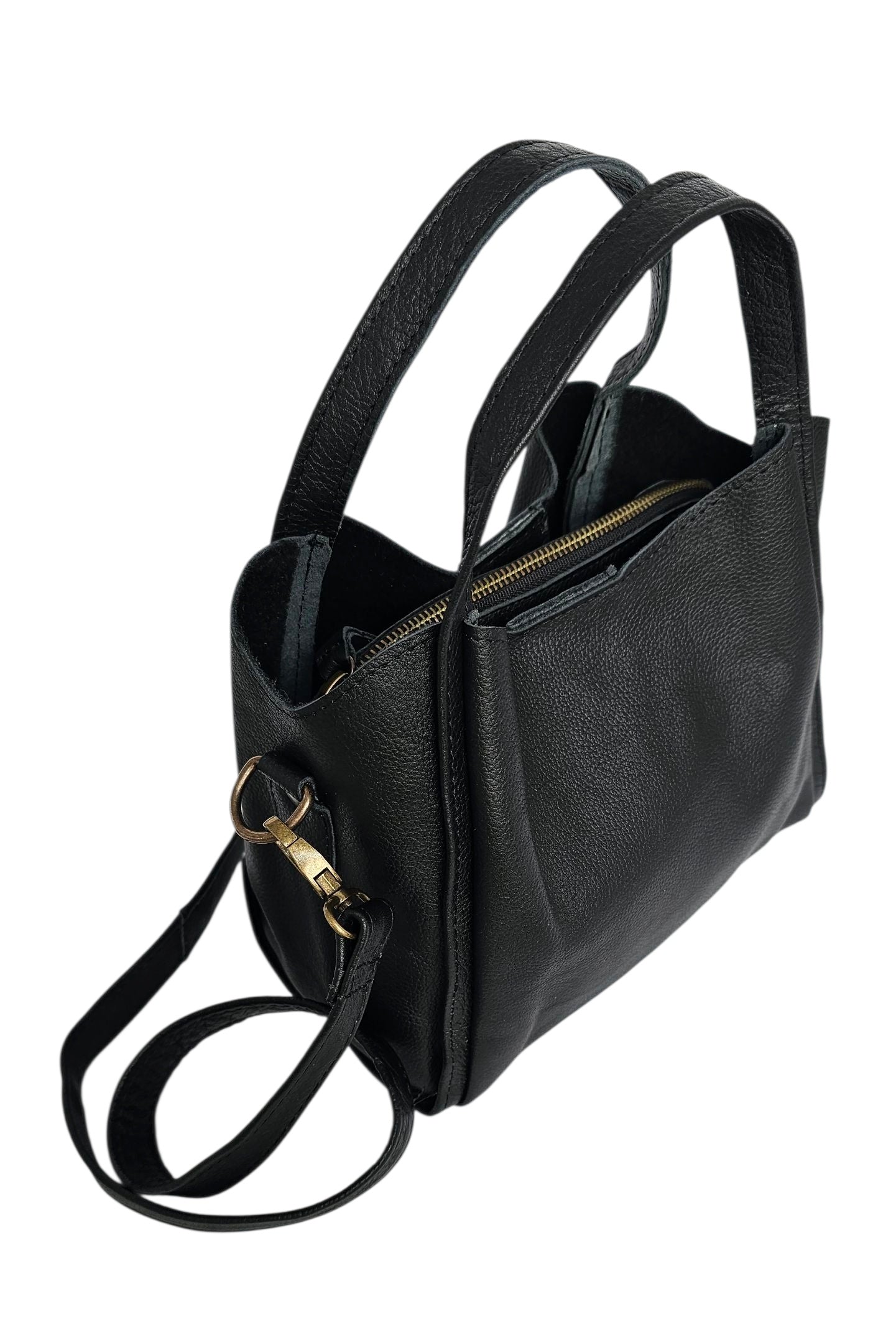 Aveline Crossbody Bag – Black by MBH Leather, product view 2