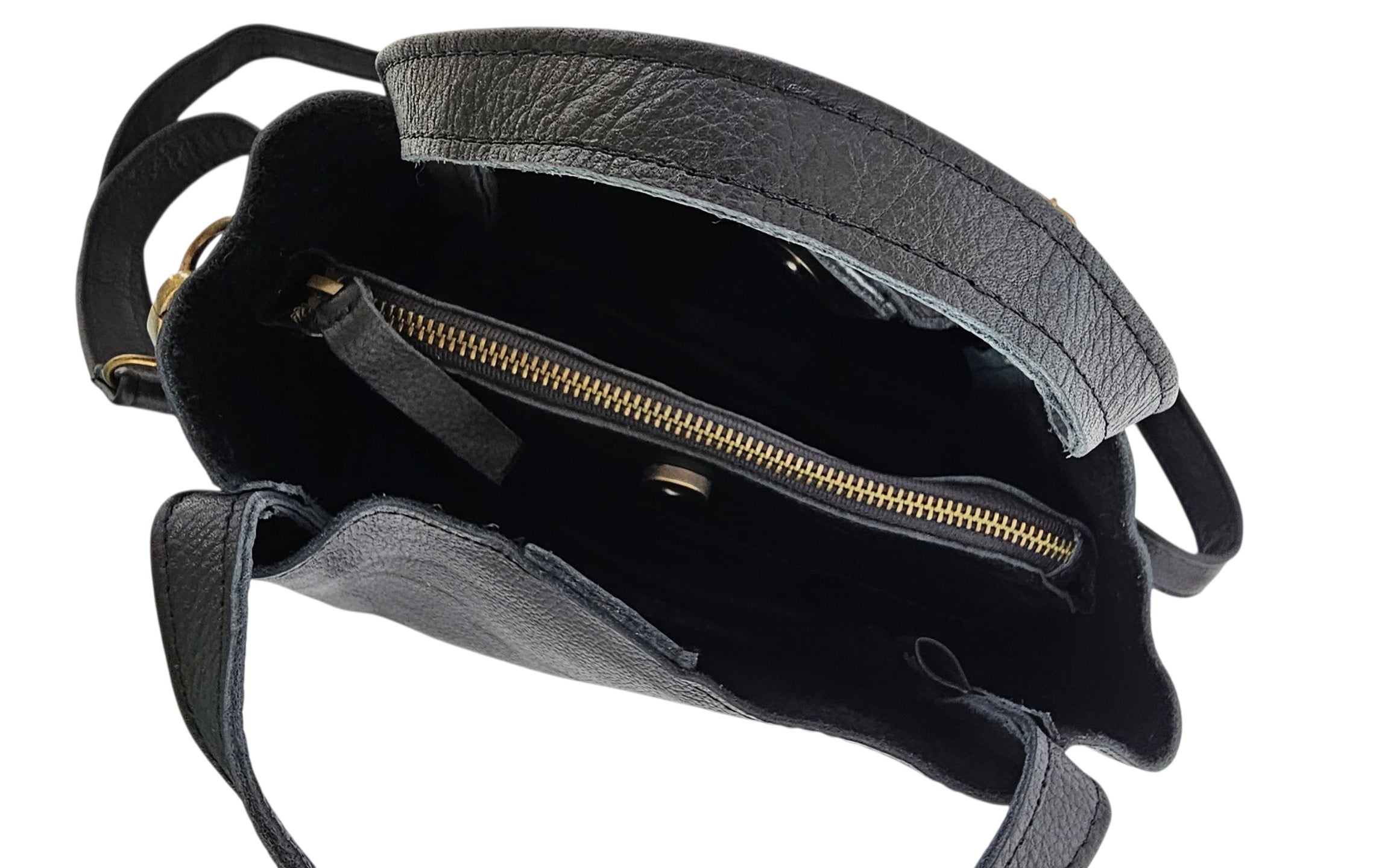 Aveline Crossbody Bag – Black by MBH Leather, product view 4