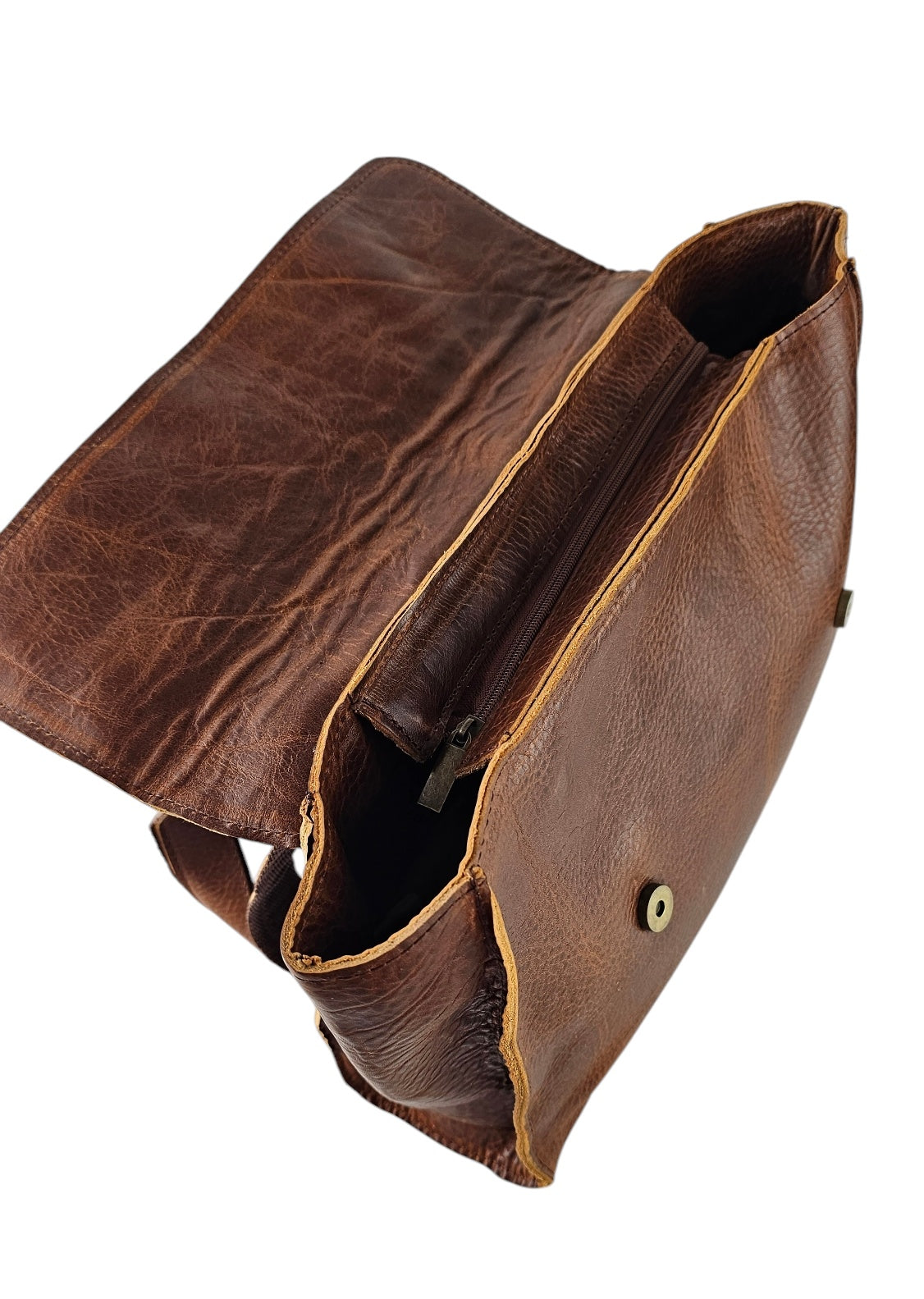 Convertible Leather Backpack & Crossbody Bag - Chestnut by MBH Leather, product view 7