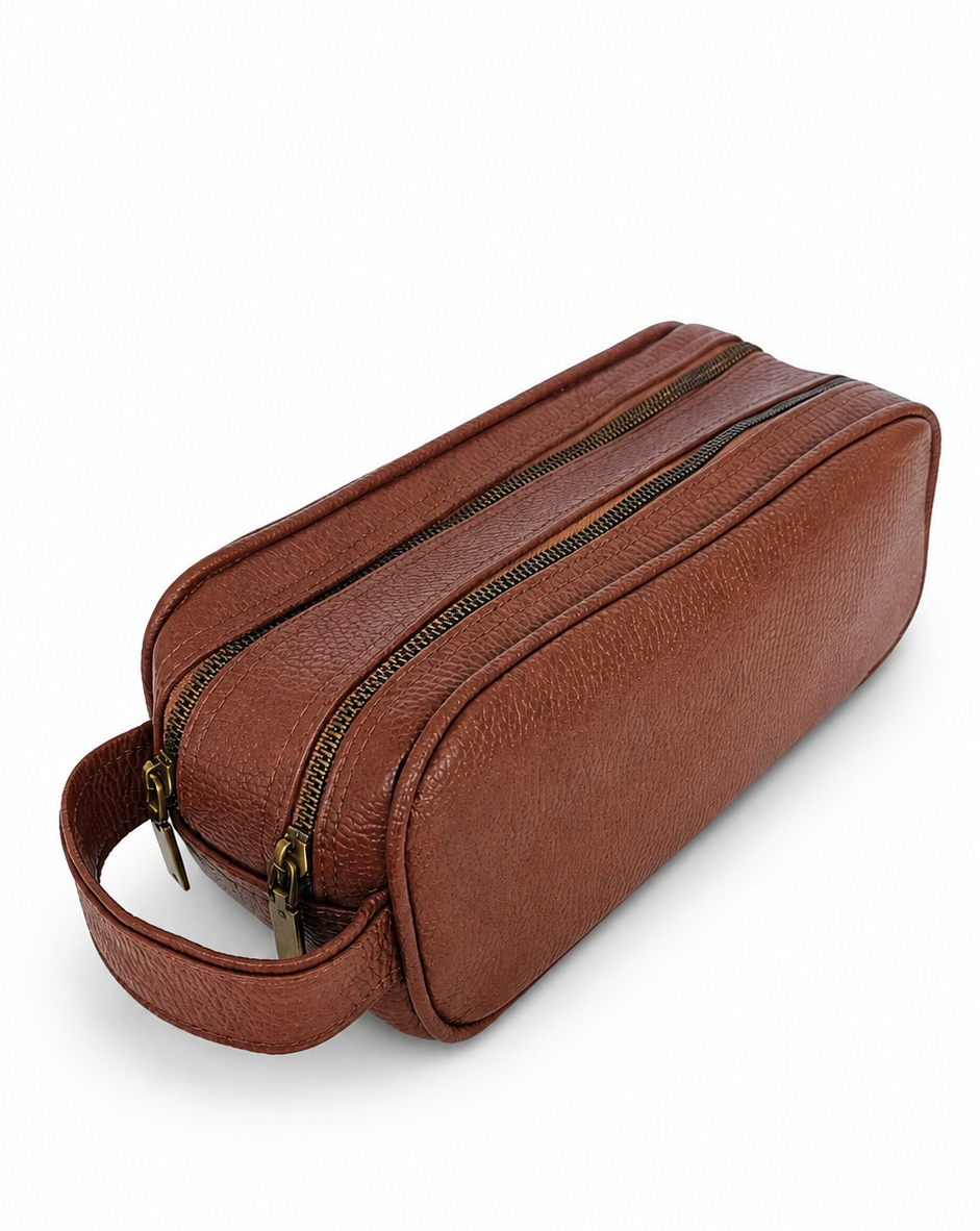 The Ellis Leather Toiletry Bag by MBH Leather