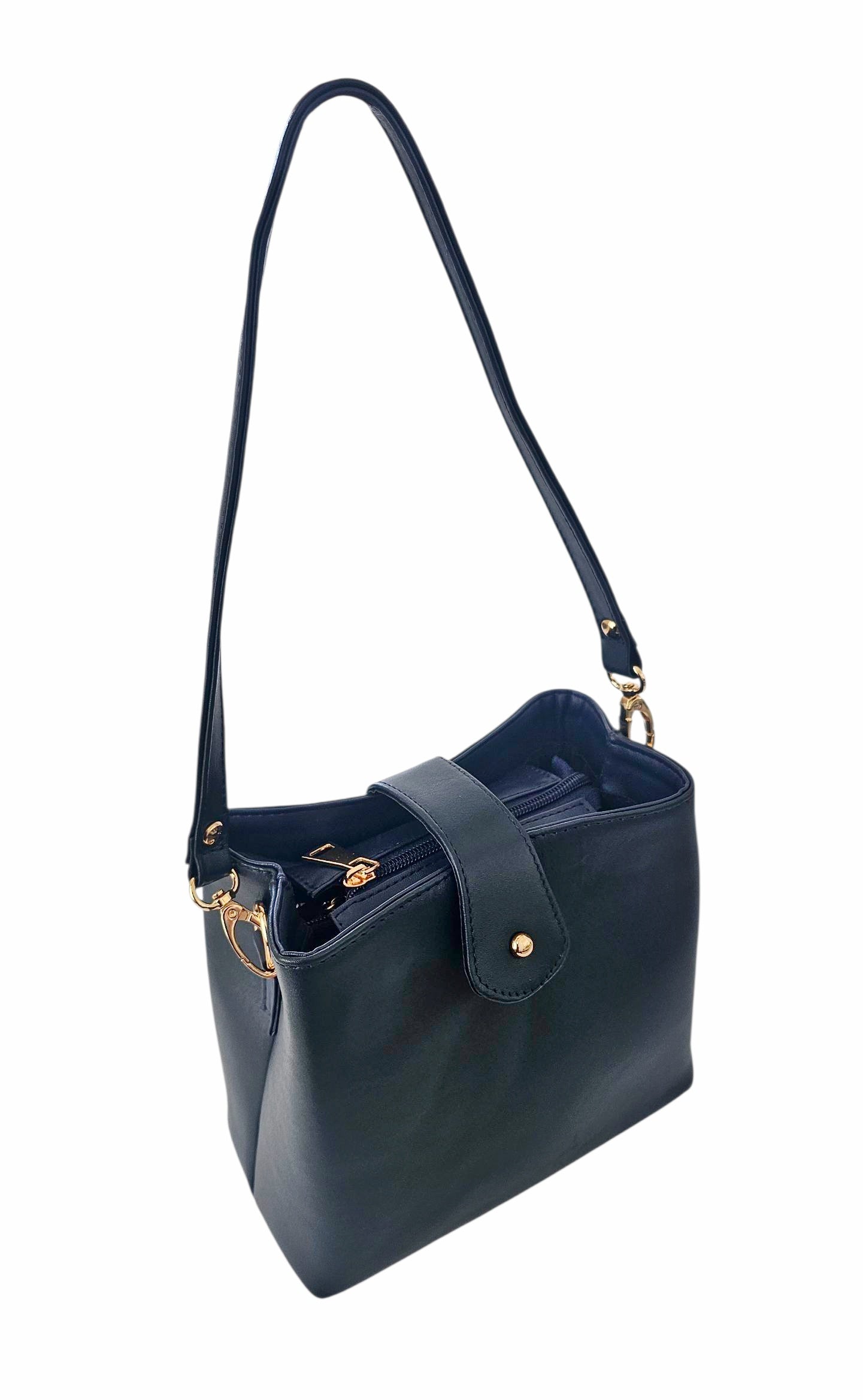 Eterna Crossbody Bag - Navy by MBH Leather, product view 2