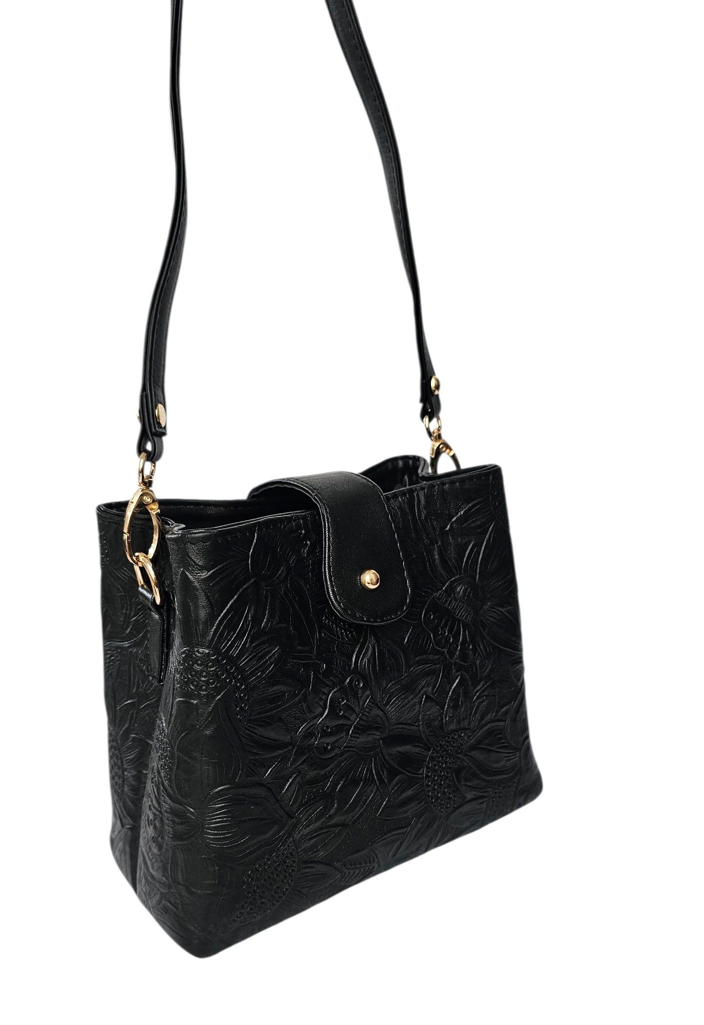 Eterna Mini Crossbody Bag - Artisan Black by MBH Leather, product view 3