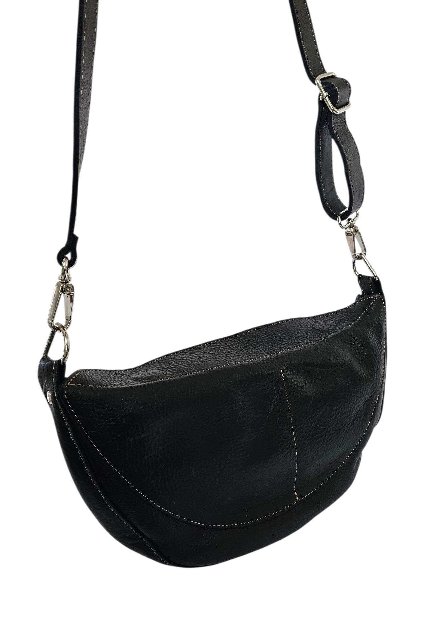 Luna Crossbody Bag – Black by MBH Leather, product view 4