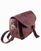 Lunetta Crossbody Bag -Merlot by MBH Leather, product view 3