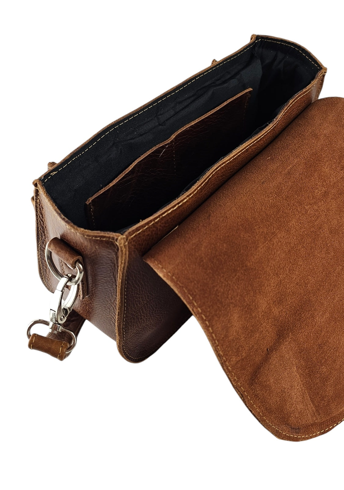 Lunetta Crossbody Bag -Merlot by MBH Leather, product view 4