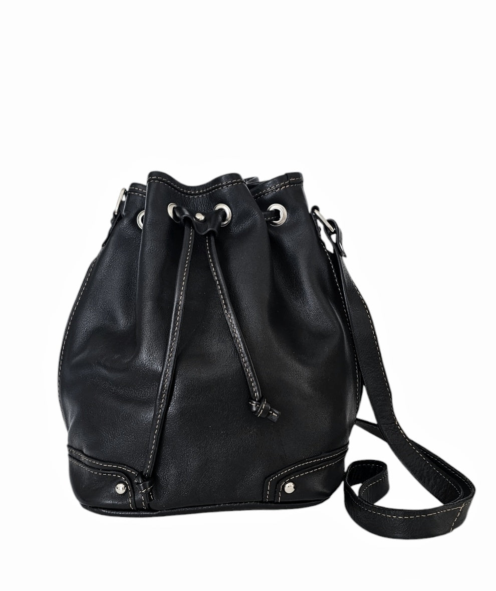 Mare Bucket Bag – Black by MBH Leather, product view 1
