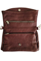 Monet Crossbody Bag & Fold-Over Clutch – Burgundy by MBH Leather, product view 4