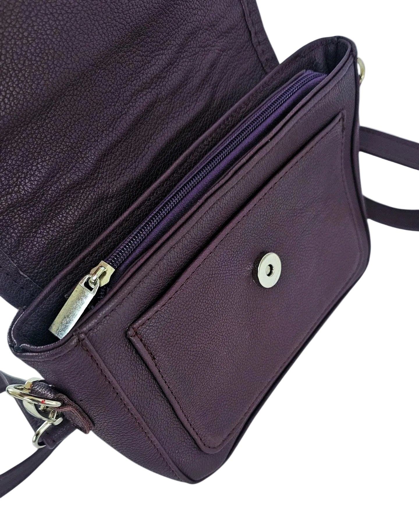 Nolita Mini Crossbody Bag – Violet by MBH Leather, product view 3