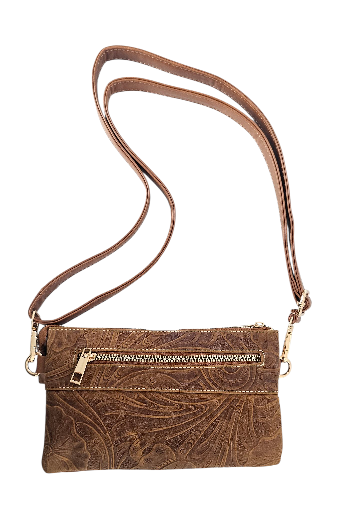 Nova Crossbody Bag - Artisan Brown by MBH Leather, product view 2