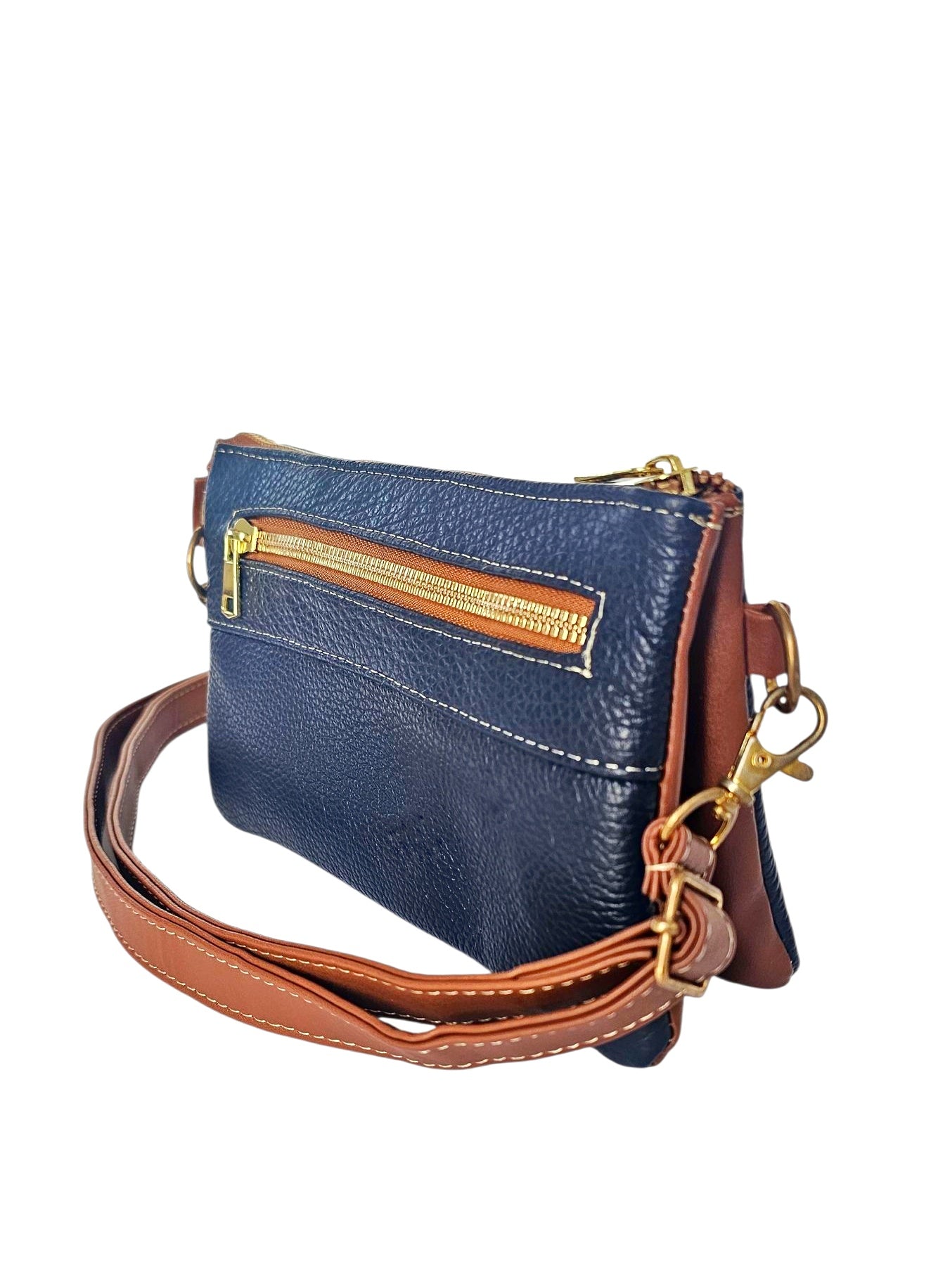Nova Crossbody Bag - Navy by MBH Leather, product view 2