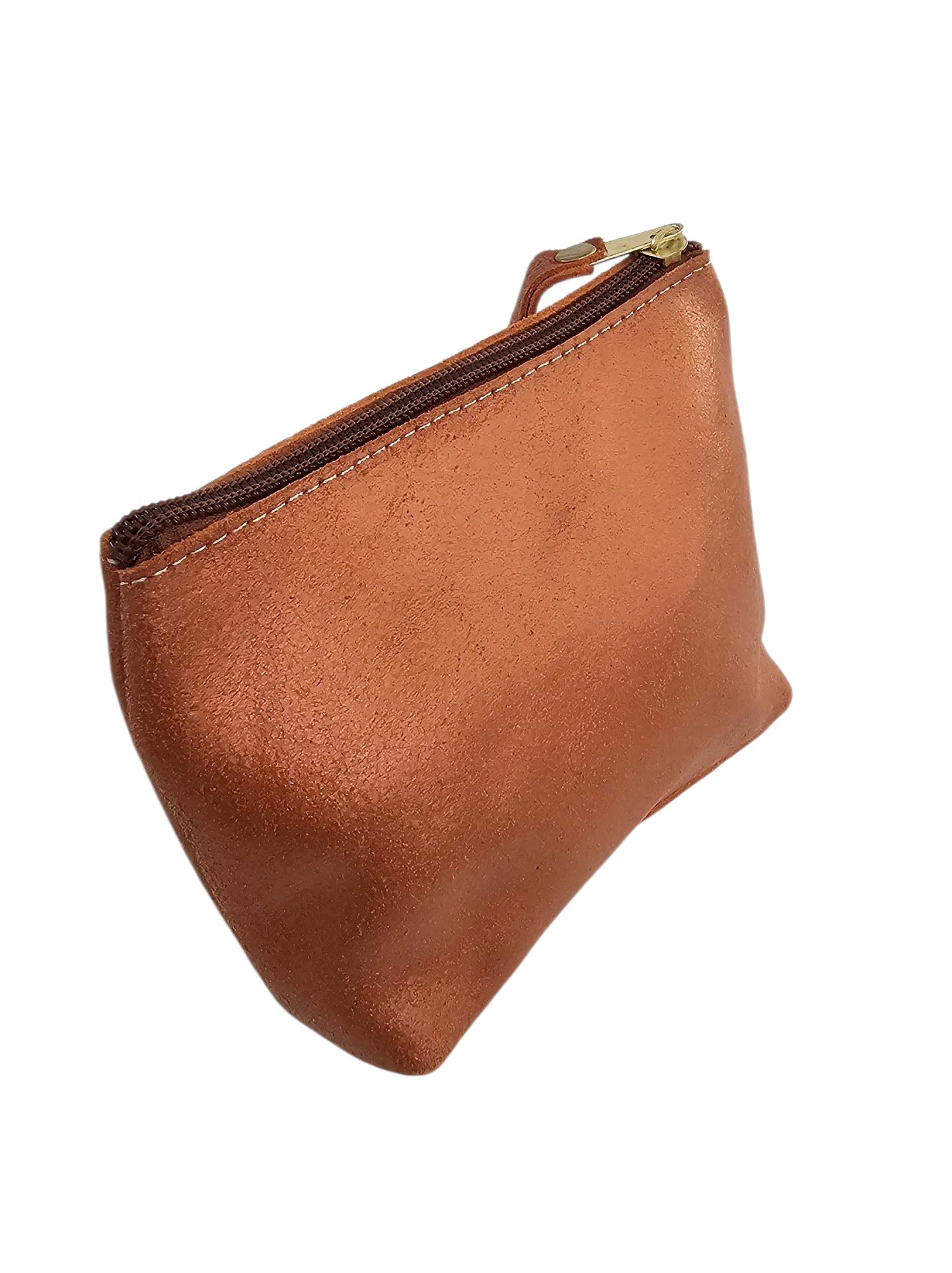 ReLeather Makeup Bag- Coral Peach by MBH Leather, product view 2