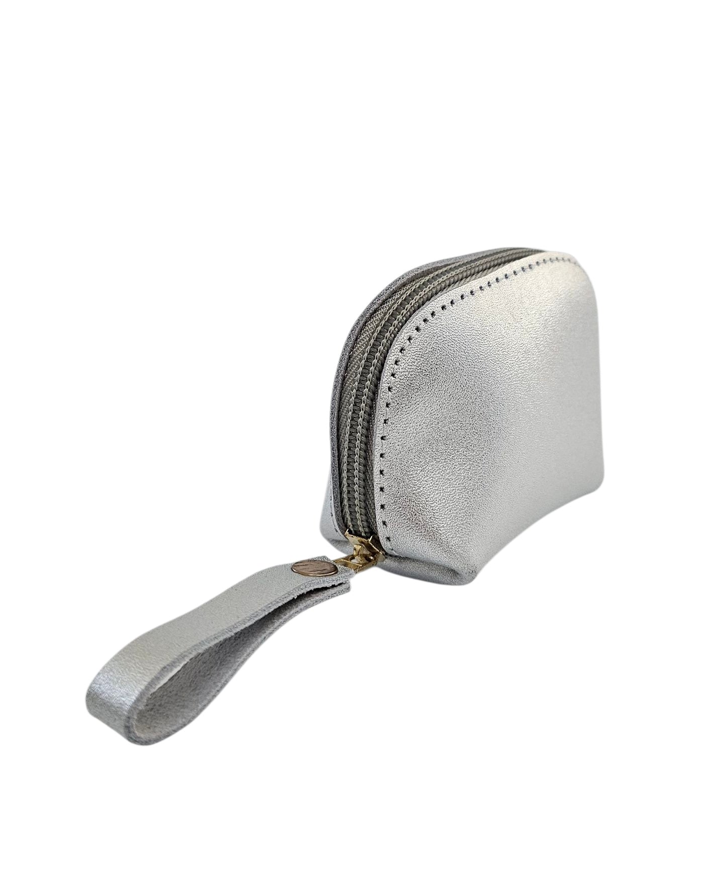 ReLeather Petite Pouch - Silver by MBH Leather, product view 2