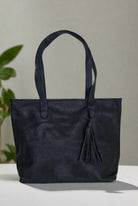 Soft Luxe Tote Bag - Black by MBH Leather, product view 4