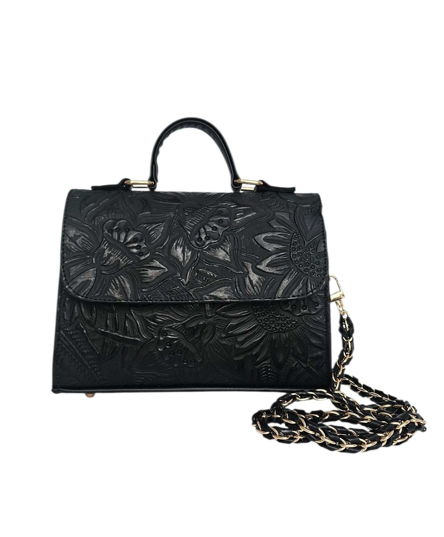 The Artisanal Crossbody Bag - Black by MBH Leather, product view 1