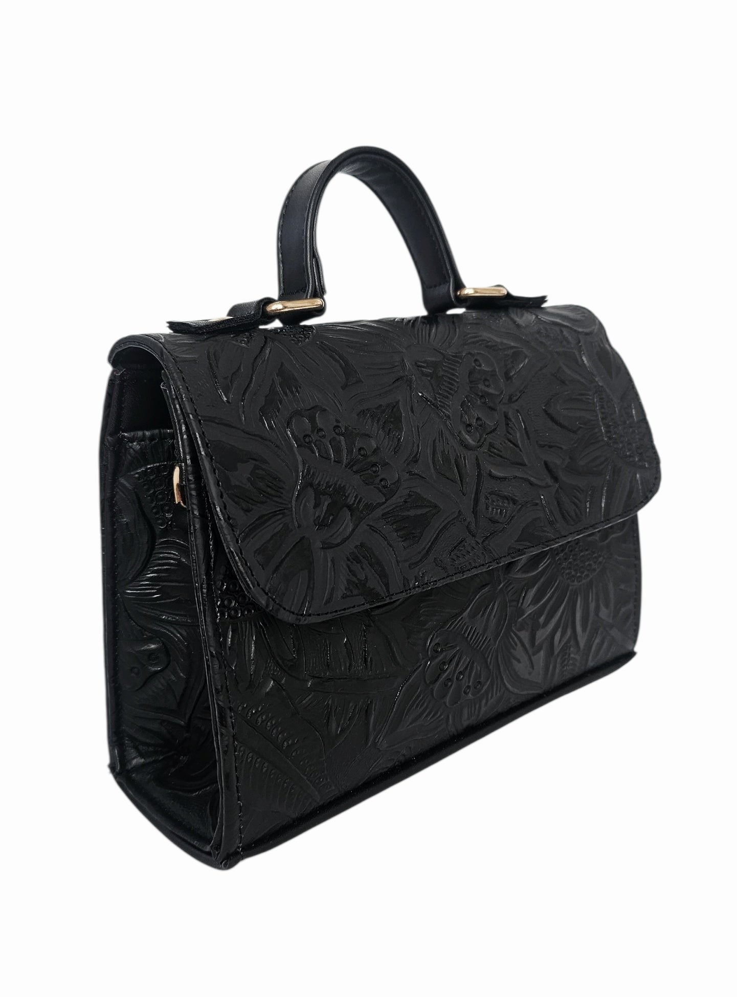 The Artisanal Crossbody Bag - Black by MBH Leather, product view 2