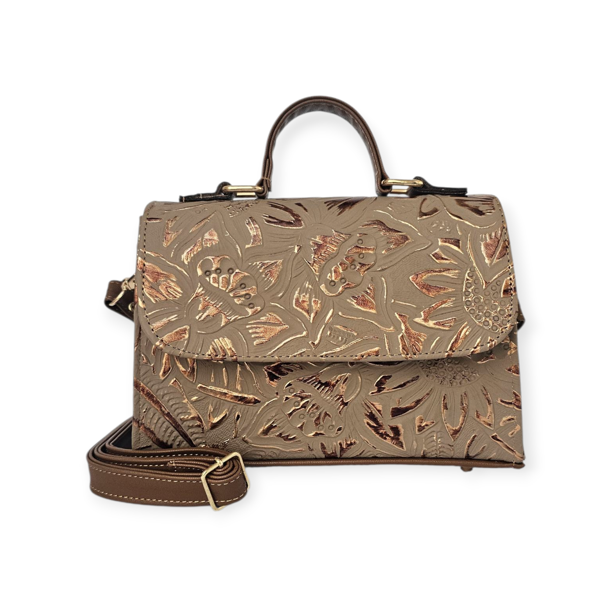 The Artisanal Crossbody Bag - Brown by MBH Leather, product view 2