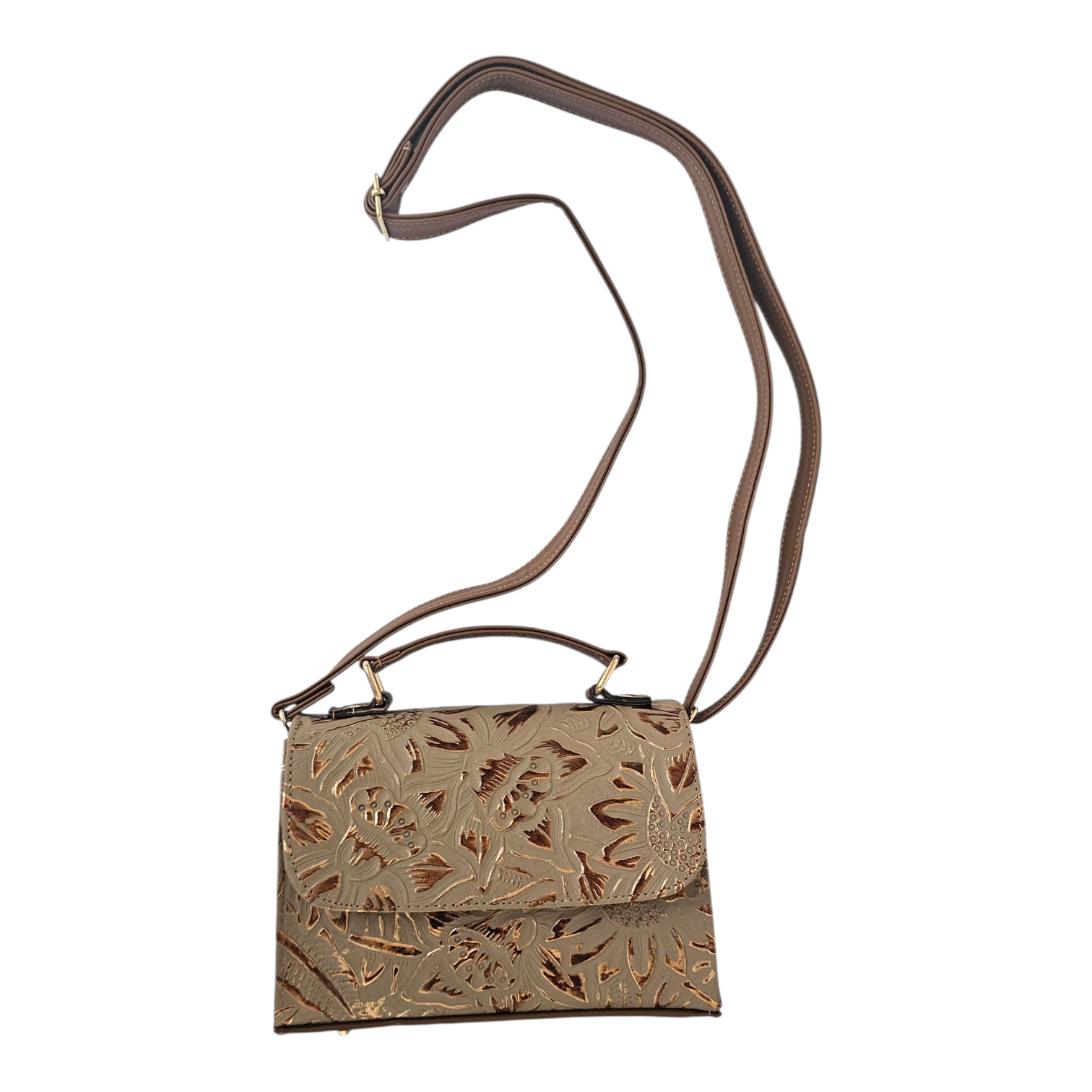 The Artisanal Crossbody Bag - Brown by MBH Leather, product view 3